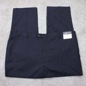 Joseph & Feiss Pants NWT Mens 46x30 Blue Flat Front Hemmed Poly/Viscose Wool